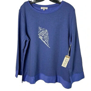 NWT HABITAT blue oversized pullover sweaters,PTP 22”,  and PTP 24”,seashell,cozy